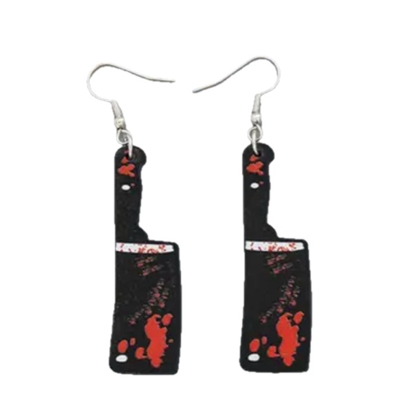 Earrings, Bloody Knives #1, NIP, Horror Movie Night Accessory - Picture 1 of 8